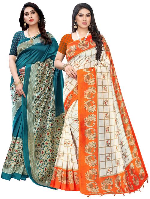 women's saree combo with blouse - 20431740 - Very Small Image - 1