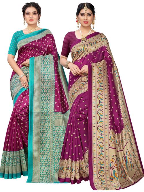 women's saree combo with blouse - 20431796 - Very Small Image - 1