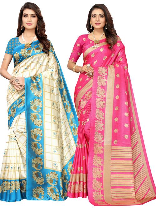 women's saree combo with blouse - 20431805 - Very Small Image - 1