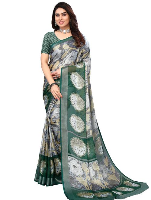 women multi color floral printed saree with blouse - 20431858 - Very Small Image - 1