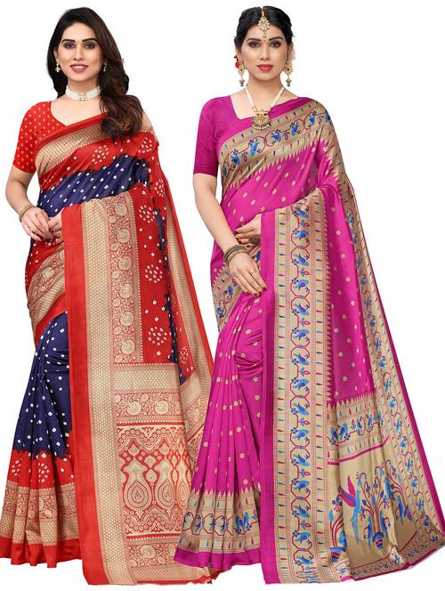 pack of 2 multi colored saree - 20432164 - Very Small Image - 1