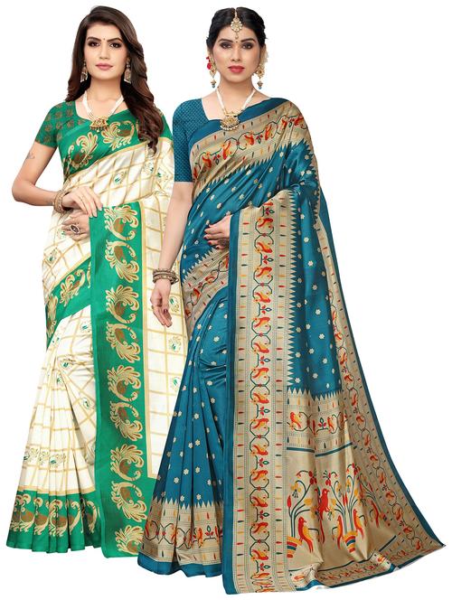 women's saree combo with blouse - 20432366 - Very Small Image - 1