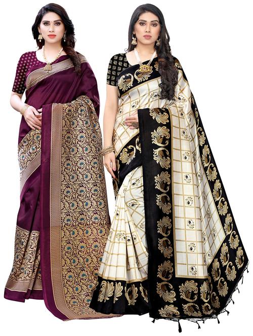women's saree combo with blouse - 20432389 - Very Small Image - 1