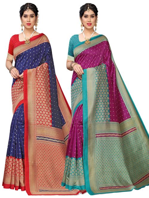 pack of 2 printed saree - 20432562 - Very Small Image - 1
