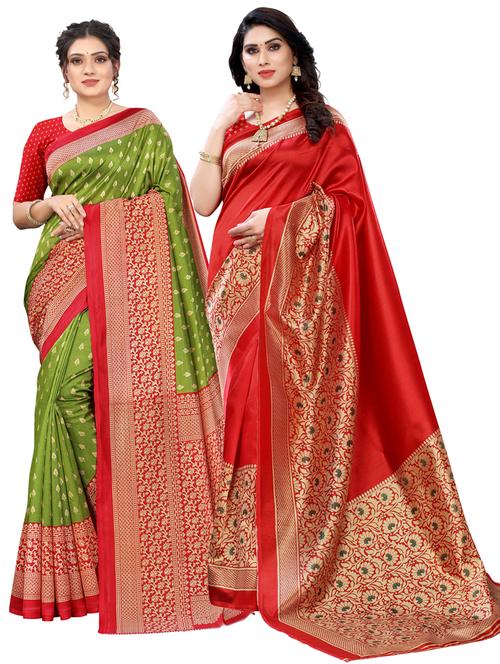 women's saree combo with blouse - 20432625 - Very Small Image - 1