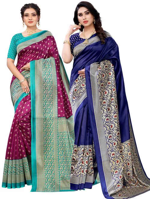 women's saree combo with blouse - 20432763 - Very Small Image - 1