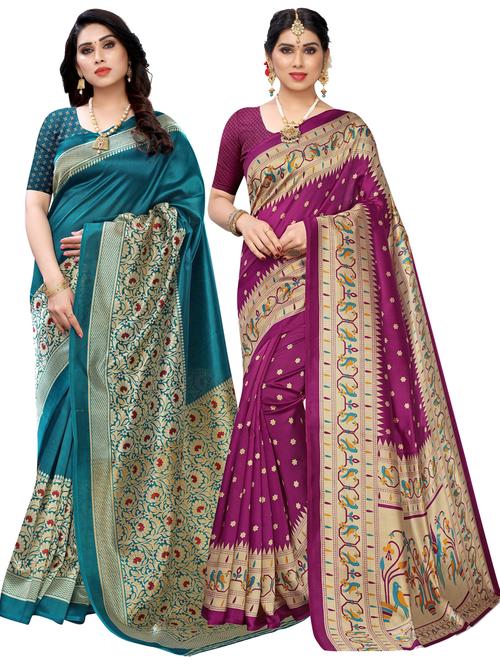 women's saree combo - 20432764 - Very Small Image - 1