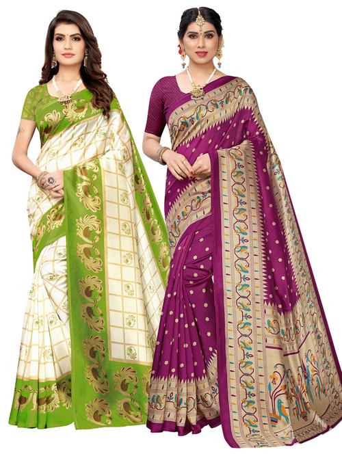 women's saree combo - 20432767 - Very Small Image - 1