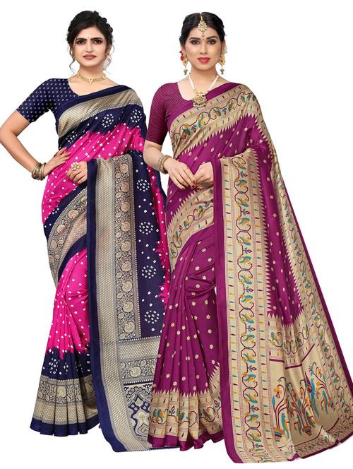 women's saree combo - 20432770 - Very Small Image - 1