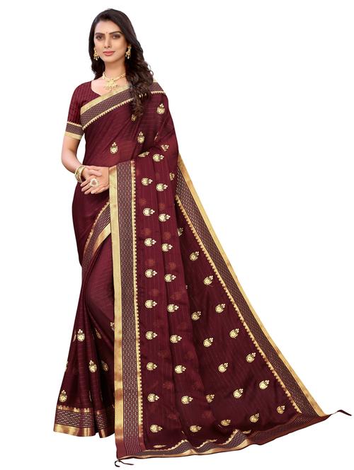 women's embroidered saree with blouse - 20432959 - Very Small Image - 1