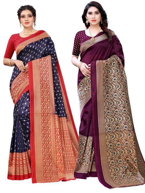 women's saree combo with blouse - 20433258 - Very Small Image - 1