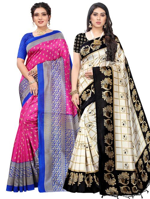 women's saree combo - 20433383 - Very Small Image - 1