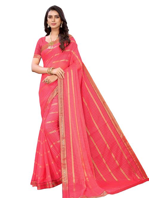 women's self design pink colored saree - 20433388 - Very Small Image - 1