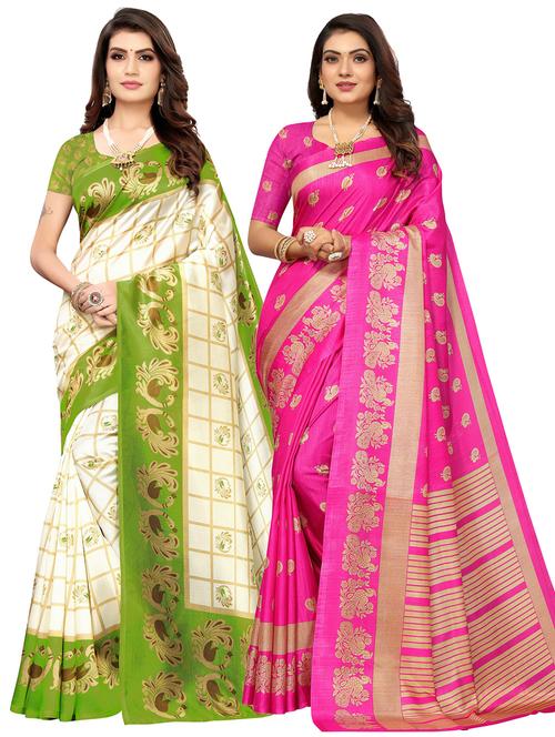 women's saree combo - 20433425 - Very Small Image - 1