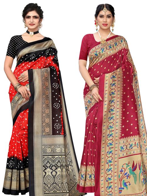 women's saree combo with blouse - 20433436 - Very Small Image - 1