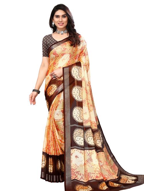 shibori printed saree with blouse - 20433450 - Very Small Image - 1