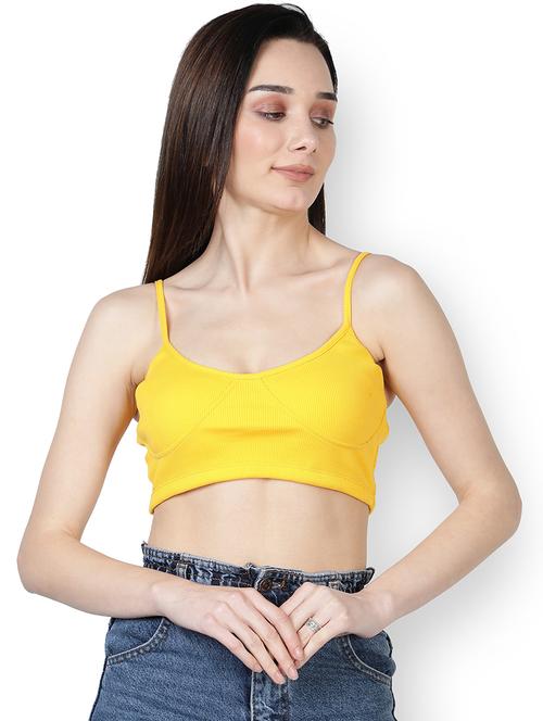 women yellow elastane regular bra - 20434109 - Very Small Image - 1