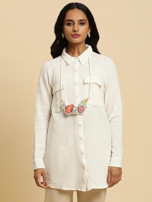 optic white cotton regular shirt - 20434210 - Very Small Image - 1
