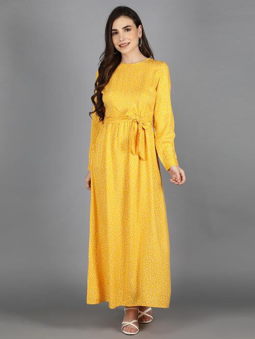 yellow polka dots maxi dress - 20434319 - Very Small Image - 1