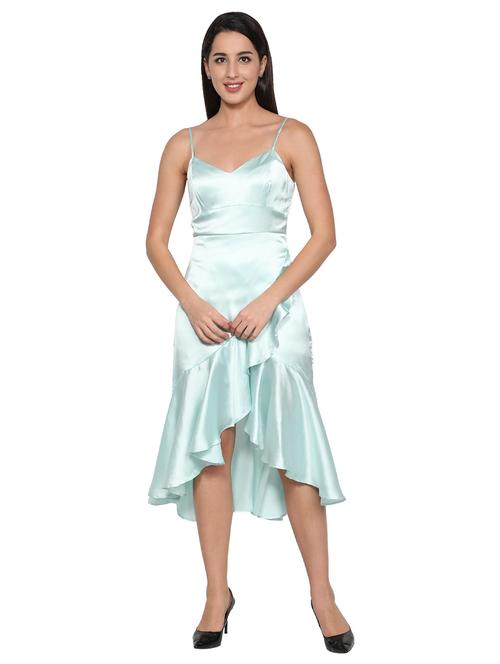 light blue solid wrap dress - 20434325 - Very Small Image - 1