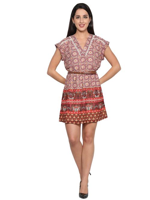 multi color printed a-line dress - 20434328 - Very Small Image - 1