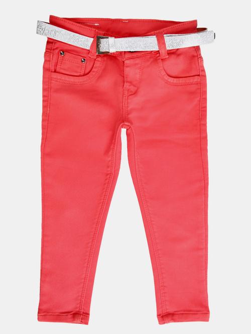girls orange cotton casual trouser - 20435688 - Very Small Image - 1