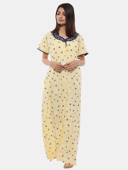lemon sherbet printed nighty - 20435727 - Very Small Image - 1