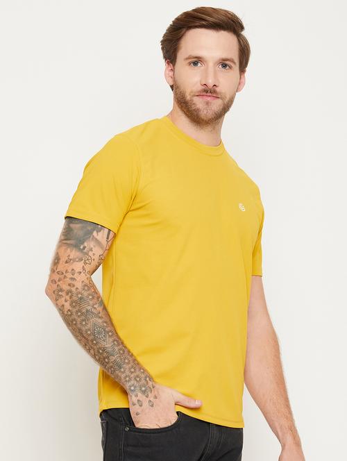 yellow solid crew neck t-shirt - 20435770 - Very Small Image - 1