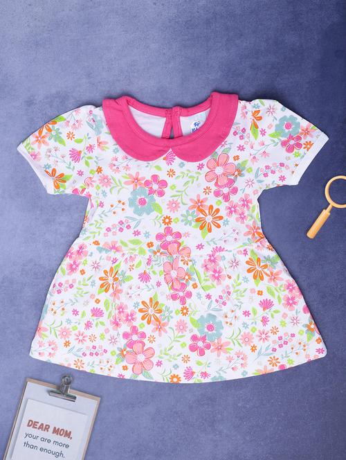 girls round neck short sleeves frock - 20435956 - Very Small Image - 1