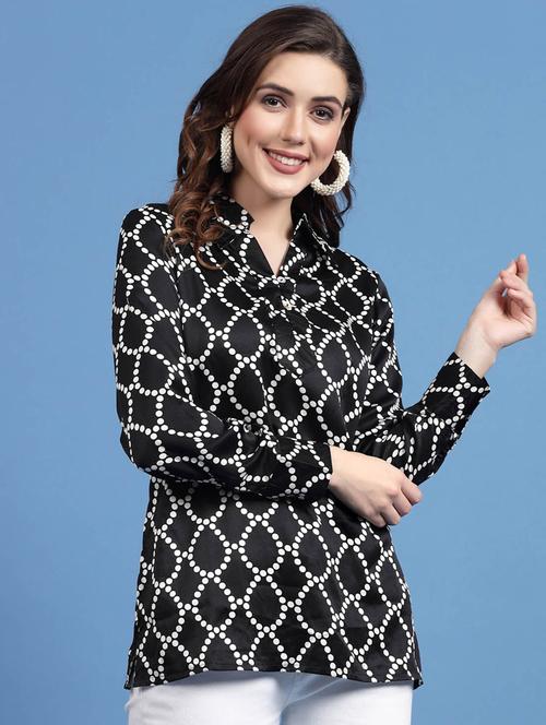 black polka dots regular tunic - 20436087 - Very Small Image - 1