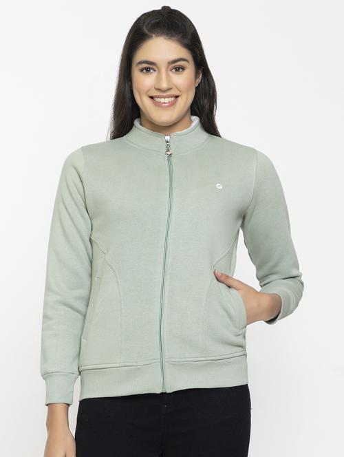 grey solid stand collar sweatshirt - 20436405 - Very Small Image - 1