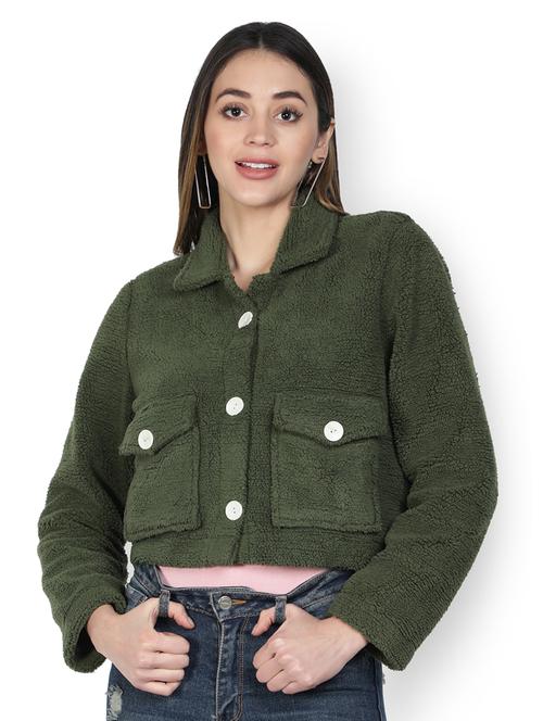 green polyester regular jacket - 20444331 - Very Small Image - 1