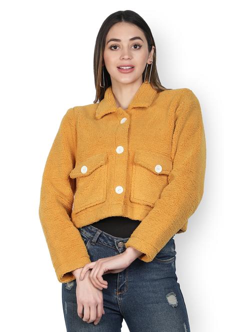yellow polyester regular jacket - 20444334 - Very Small Image - 1