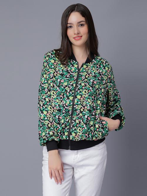 women multi colored polyester regular jacket - 20444339 - Very Small Image - 1