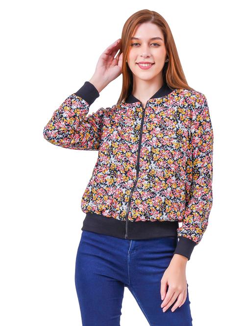 women multi colored polyester bomber/biker jacket - 20444369 - Very Small Image - 1