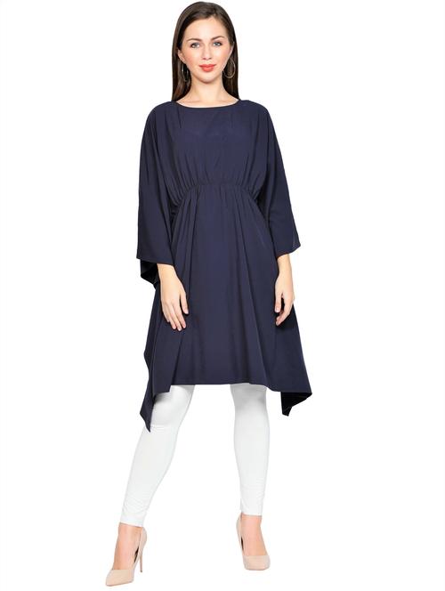 women dark blue crepe kaftan - 20444450 - Very Small Image - 1