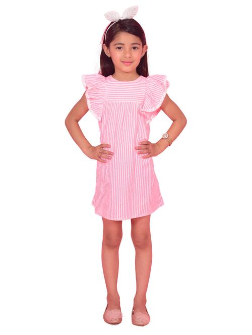 pink striped cotton frock - 20444505 - Very Small Image - 1