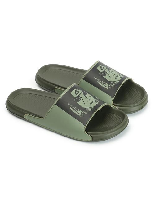 men graphic printed olive flip flop - 20444543 - Very Small Image - 1