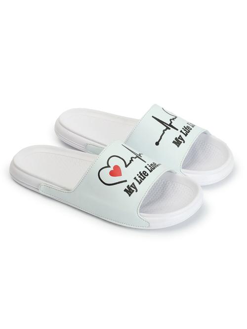 men graphic printed white flip flop - 20444550 - Very Small Image - 1