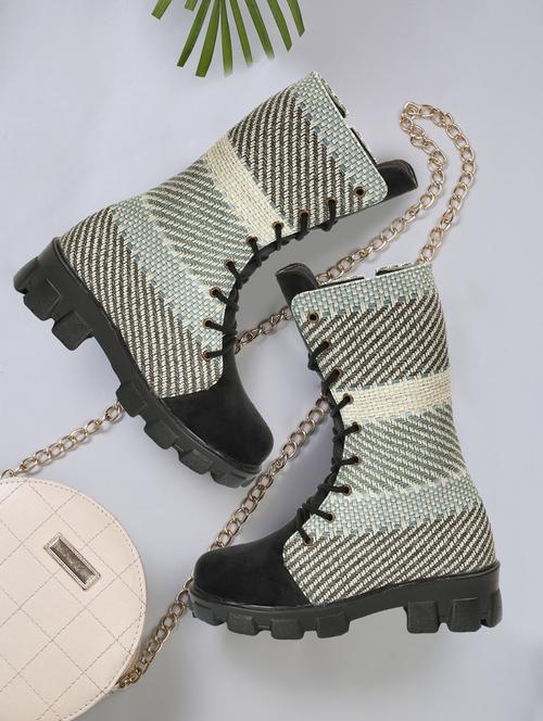 black lace-up calf boots - 20445480 - Very Small Image - 1