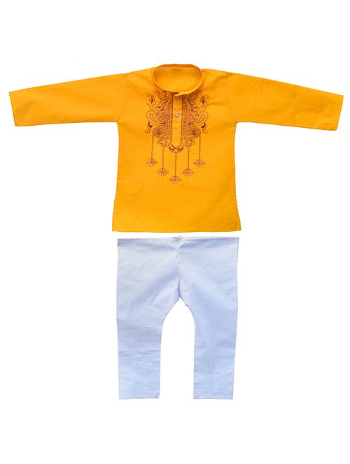boys embroidered kurta pajama set - 20445589 - Very Small Image - 1
