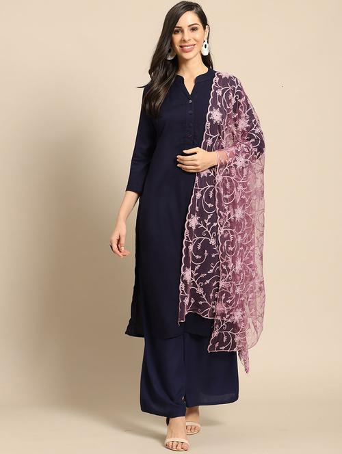pink net dupatta - 20445679 - Very Small Image - 1