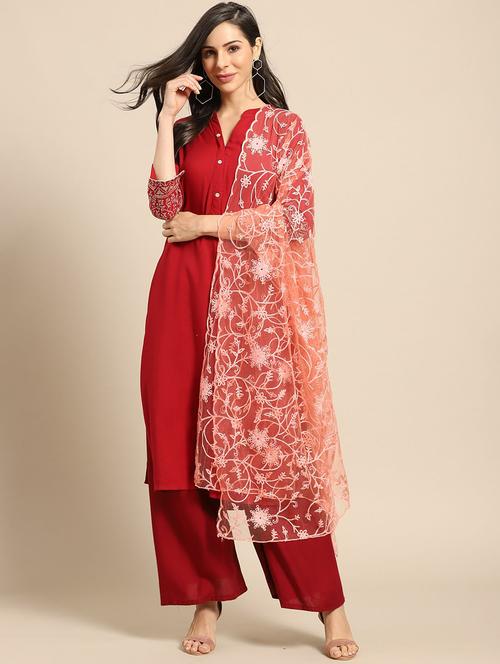 orange net dupatta - 20445680 - Very Small Image - 1