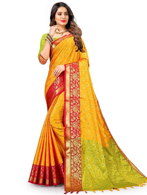 women's self design yellow colored saree - 20445851 - Very Small Image - 1
