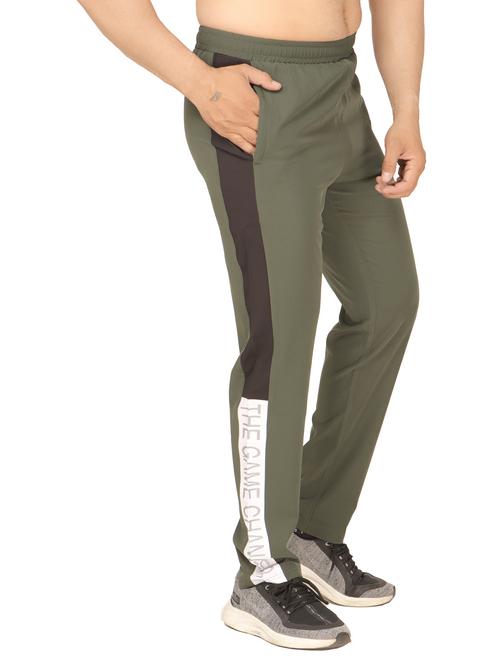 olive polyester full length track pant - 20446387 - Very Small Image - 1