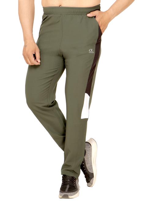 olive polyester full length track pant - 20446391 - Very Small Image - 1