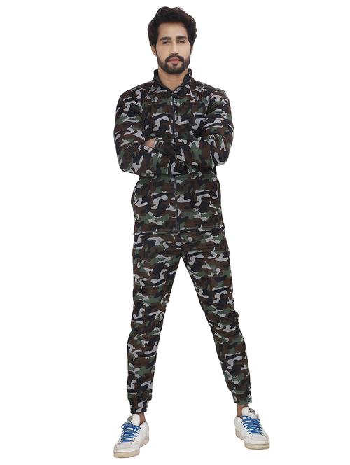 men camouflage print multi colored polyester blend track suit - 20446577 - Very Small Image - 1