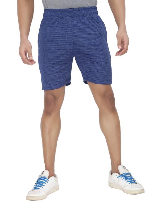 men self designed blue polyester shorts - 20446627 - Very Small Image - 1
