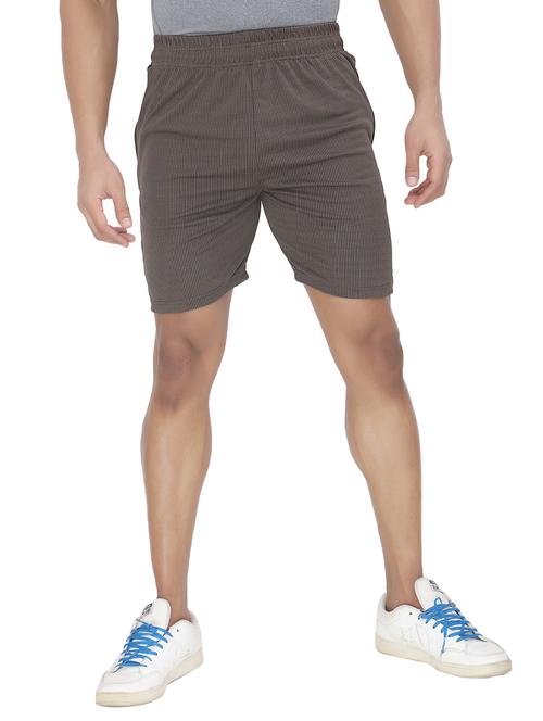 men self designed brown polyester shorts - 20446635 - Very Small Image - 1