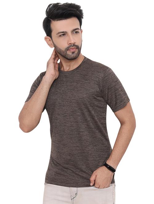 men brown polyester regular t-shirt - 20446698 - Very Small Image - 1